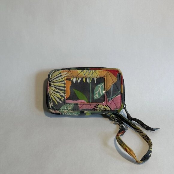 Vera Bradley Jazzy Blooms Phone Wristlet ID Wallet Clutch Tropical Flowers - Picture 1 of 4